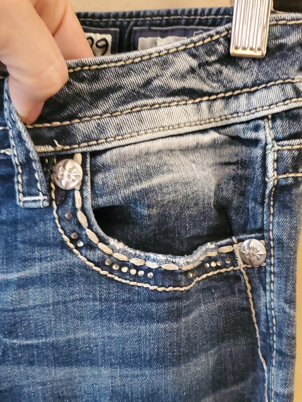 Miss Me Boot Cut Denim Jeans Med Wash Size 29 - Picture 8 of 12